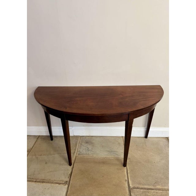 Wood George III Mahogany Demi Lune Shaped Console Table, 1800s For Sale - Image 7 of 7