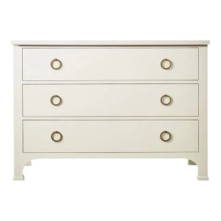 Modern History Three Drawer Painted Commode For Sale