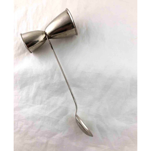 MidCentury Napier Silver Plated Combination Double Jigger Bar Spoon
