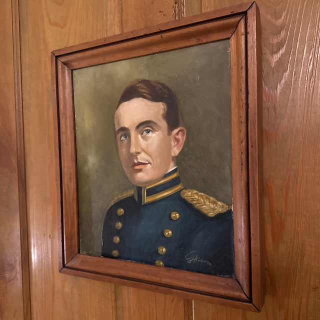 Adopt an Ancestor! A dignified and evocative oil portrait capturing a gentleman in formal military-style attire, rendered...