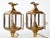 American Pair of Small Antique Brass and Glass Paneled Post Lamps With Spread Eagle Design For Sale - Image 3 of 7