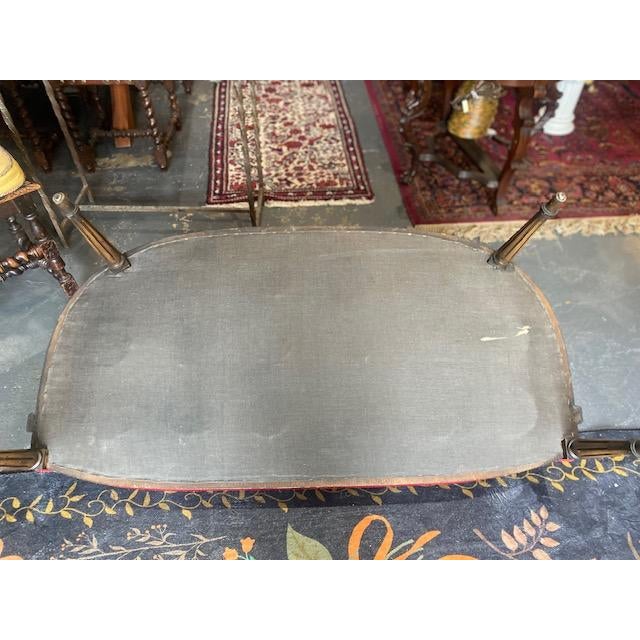 Mid 19th Century French Antique Louis XVI Style Settee 19th Century Custom Plush Red Velvet For Sale - Image 5 of 12