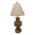 1970s Hollywood Regency Brass and Glass Ginger Jar Painted Lilies Table Lamp For Sale