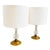 Metal French Cut Glass & Brass Table Lamps, 1950s, Set of 2 For Sale - Image 7 of 13