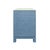 Cornflower Blue Matthew Izzo Home Cole Light Blue Dyed Grasscloth Two Drawer Side Table/Nightstand With Glass Top and Large Satin Brass Square Hardware For Sale - Image 8 of 10