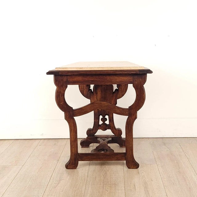 1920s Renaissance Revival Marble Top Side Table, 1920s For Sale - Image 5 of 11
