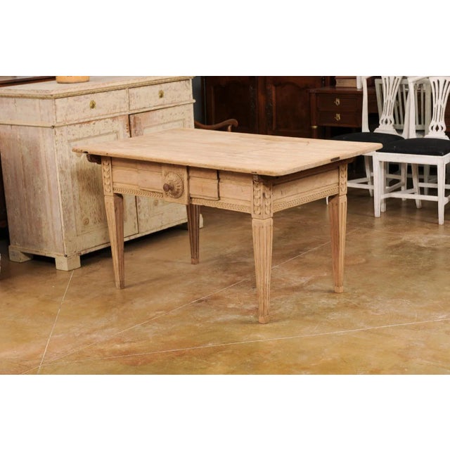 French French, 1850s Napoléon III Period Center Table with Carved Motifs and Drawer For Sale - Image 3 of 13