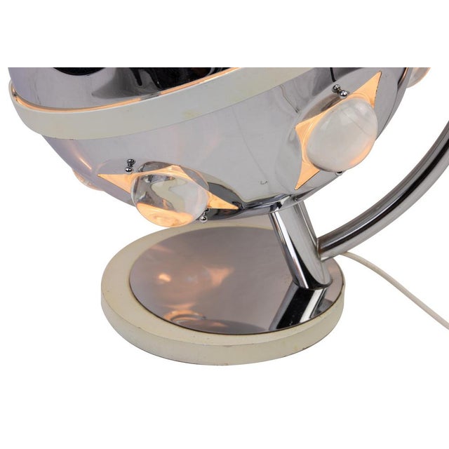 Table Lamp in Chromed Metal and Cut Glass by Oscar Torlasco, Italy, 1970s For Sale - Image 6 of 10