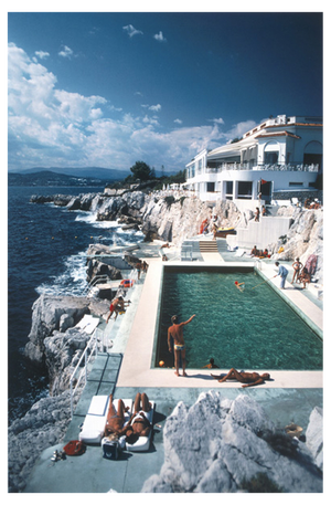 Slim Aarons, Hotel Du Cap, Eden Roc Pool, Estate Stamped Photographic Print