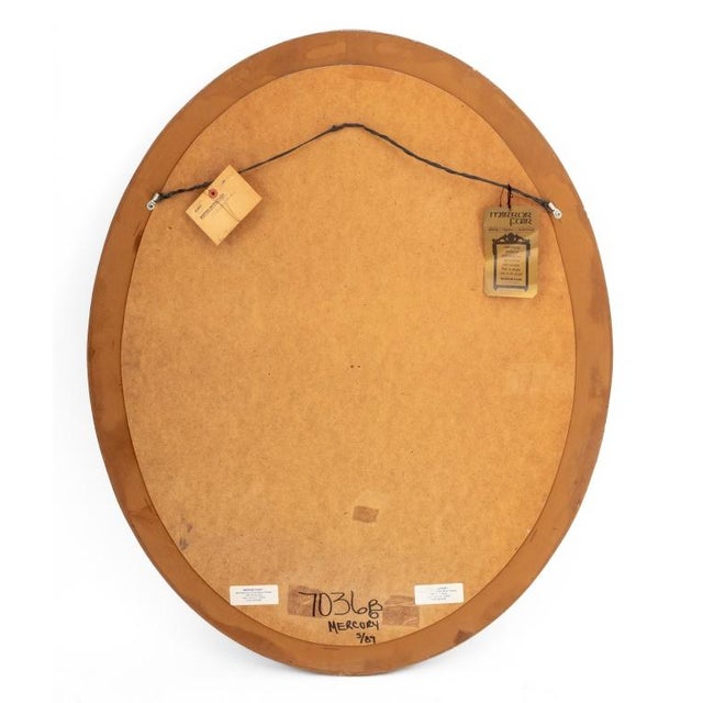 Victorian Victorian Style Giltwood Oval Beveled Mirror For Sale - Image 3 of 5