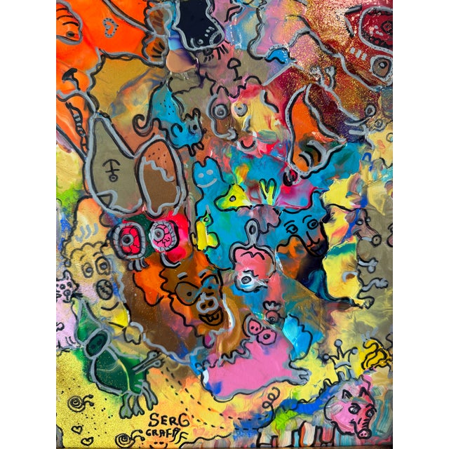 Original Abstract Painting Serg Graff "Piggy's Wild Party" Surreal Fantasy, Coa For Sale - Image 9 of 11