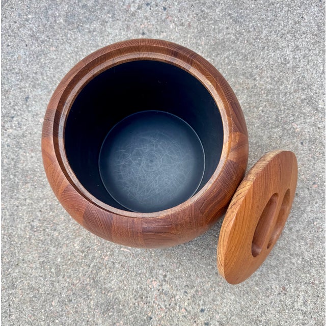 Mid-Century Modern Danish Teak Ice Bucket For Sale - Image 3 of 4