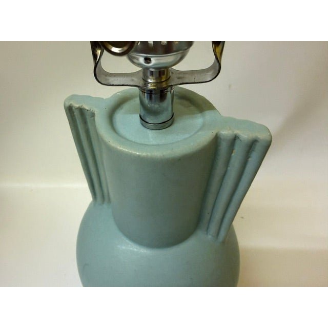 Mint Vintage Art Deco Style Mint Green Ceramic Table Lamp Base – 11.5" For Sale - Image 8 of 16