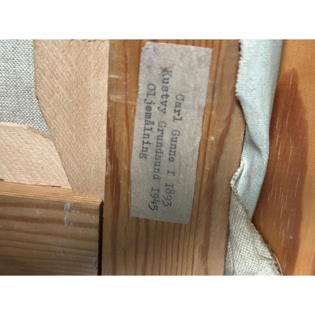 Carl Gunne, Coastal View, Grundsund, 1950s, Oil on Canvas, Framed For Sale - Image 12 of 18