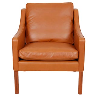 Model 2207 Lounge Chair in Walnut and Anilin Leather by Børge Mogensen for Fredericia For Sale