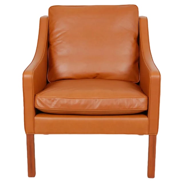 Model 2207 Lounge Chair in Walnut Anilin Leather by Børge Mogensen for Fredericia For Sale