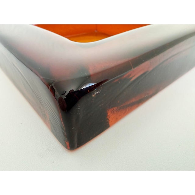 Glass 1970s Blenko Block Glass Ashtray/Catchall, Attributed For Sale - Image 7 of 8
