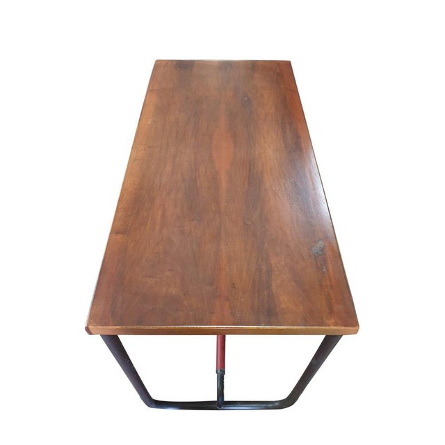 Mid-Century Modern Mid-Century Modern Industrial Desk with Black Metal Frame and Wooden Drawers, 1960s For Sale - Image 3 of 8