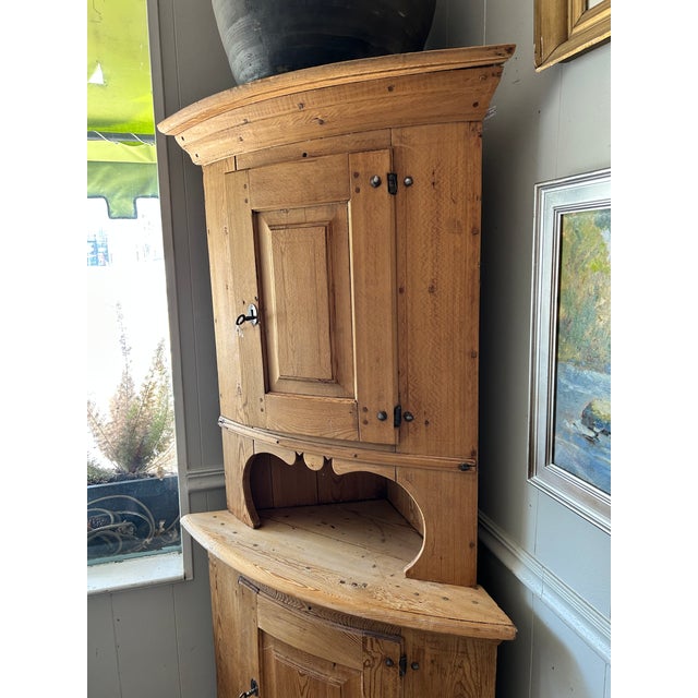 Antique Swedish Farmhouse Pine Corner Cabinet For Sale In Washington DC - Image 6 of 12