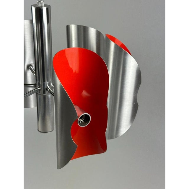 Space Age 6-Flame Sputnik Chandelier in Chromed Metal, 1970s For Sale - Image 12 of 18