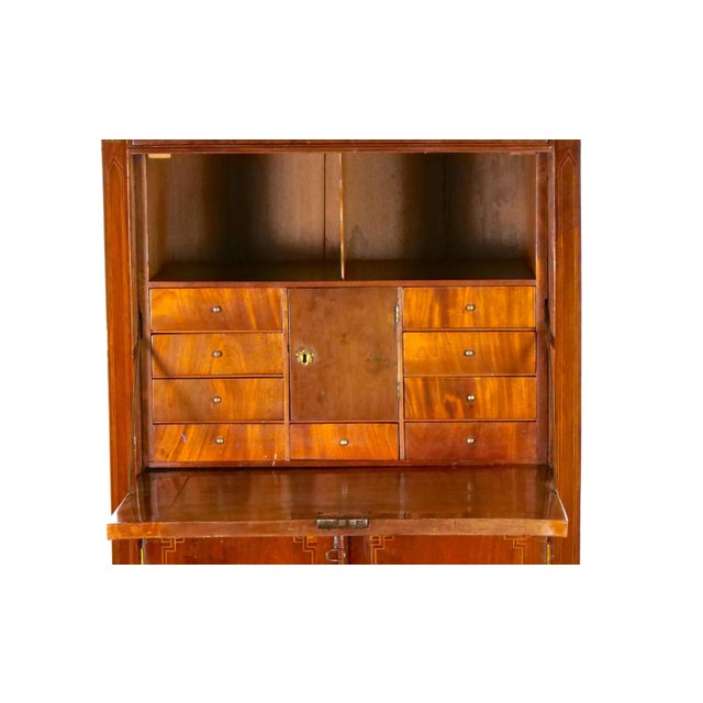 Wood Neoclassical Style Mahogany Bronze Ormolu Mounted Secretaire For Sale - Image 7 of 10
