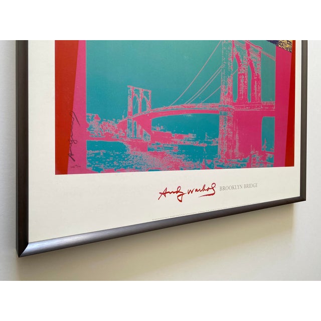 Andy Warhol Foundation Lithograph Print Framed Pop Art Poster " Brooklyn Bridge " 1983 For Sale - Image 10 of 17