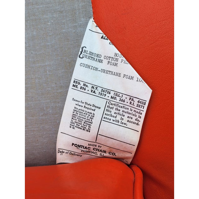 Vintage 1950s Midcentury Modern Pontiac Chair Co for Montgomery Ward Orange Swivel Rocking Chair For Sale - Image 4 of 10