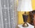 Vintage Brass & Faux Leather Table Lamp With Off‑White Silk Shade — 26.5" For Sale - Image 18 of 18