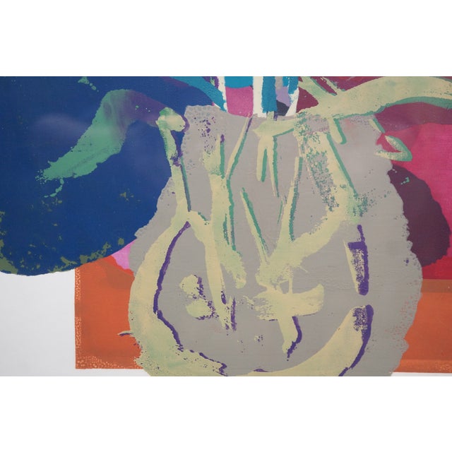 Florence Waze Fink Signed Flowers III Abstract Floral Serigraph Print 27" For Sale - Image 11 of 12