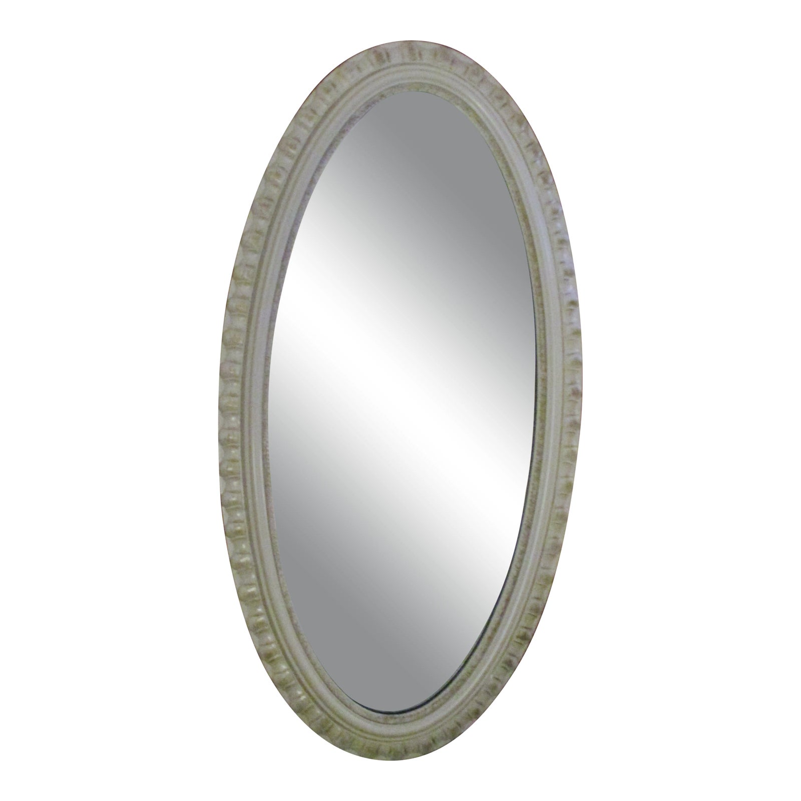Mid-Century Modern Carolina Mirror Company Oval White Framed