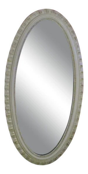 Mid-Century Modern Carolina Mirror Company Oval White Framed Mirror