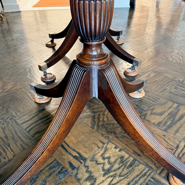 Brown Baker Georgian Style Double Pedestal Mahogany Dining Table For Sale - Image 8 of 16