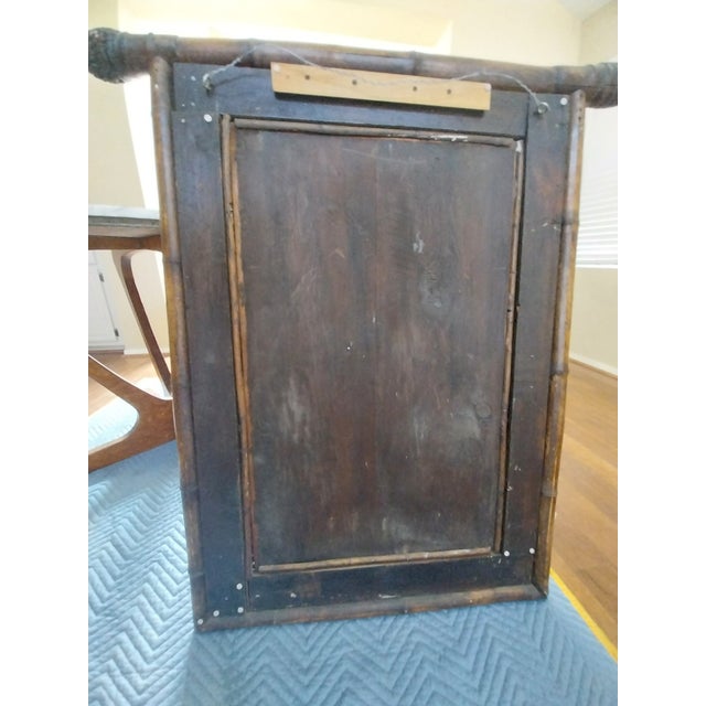 Late 19th Century Large Japanese Shibayama-Style Black Lacquer Mirror With Faux-Bamboo Frame For Sale - Image 13 of 13