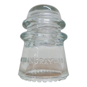 Vintage Hemingray 18 Teal or Aqua Tinted Clear Glass Insulator