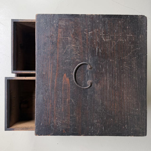 Contemporary Antique Japanese Bunko Drawer Cabinet with Hidden Compartment, 1900s For Sale - Image 3 of 11