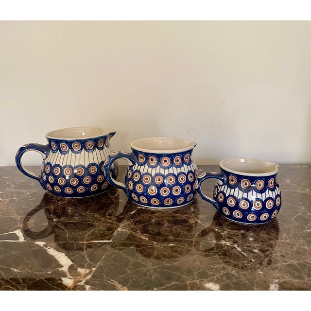 Set of 3 Boleslawiec Polish Pottery Pitchers From Williams-Sonoma For Sale - Image 10 of 10
