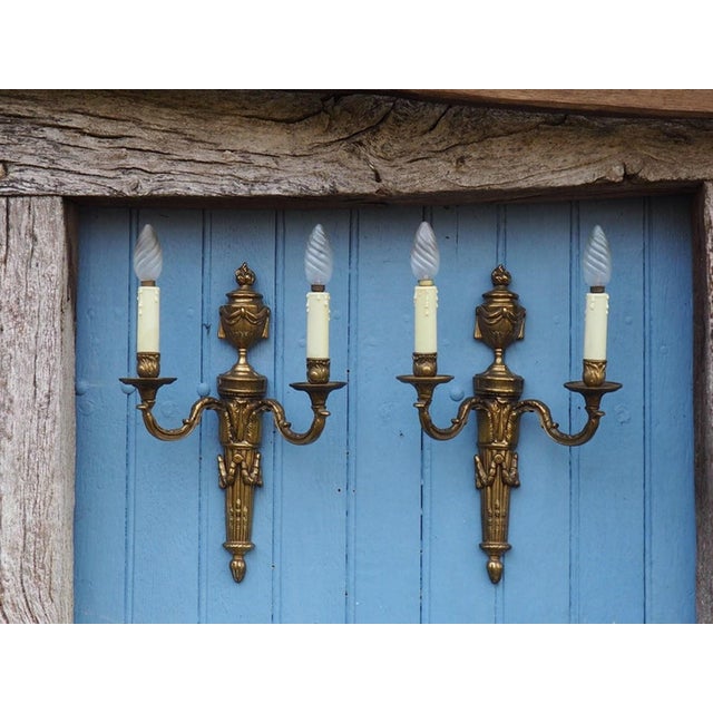 Vintage French Empire Style Wall Sconces, 1940s, Set of 2 For Sale - Image 10 of 10