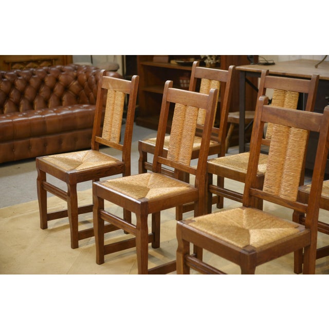 Brown Vintage Brutalist Chairs, 1950s, Set of 6 For Sale - Image 8 of 14