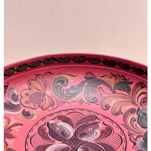 Large Vintage Norwegian Rosemaling Hand-Painted Wooden Bowl, 15" For Sale - Image 4 of 10