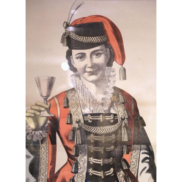 Pair Early 20th Century Carnival Costume Chromolithographs in Black Frames For Sale - Image 9 of 12