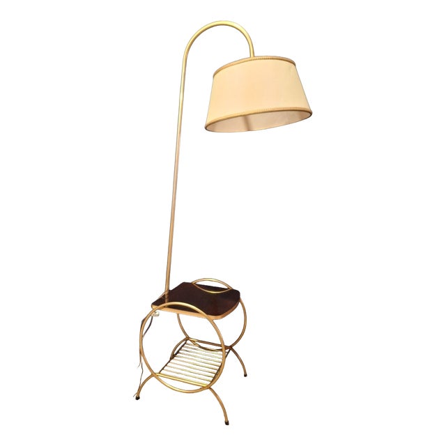 Floor Lamp with Reading Light, 1950s For Sale