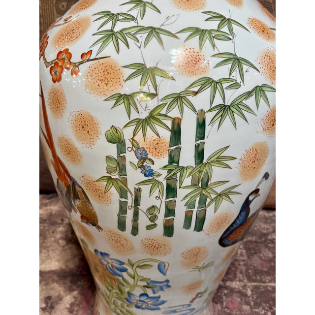 Vintage Chinese Peacock Baluster Vase — Circa 1960 For Sale - Image 13 of 13
