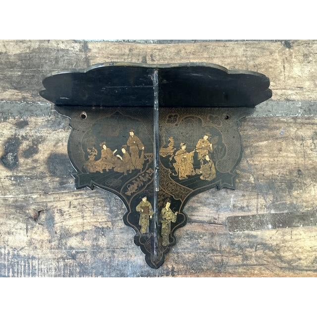Vintage Asian Chinoiserie Folding Bracket For Sale - Image 4 of 10