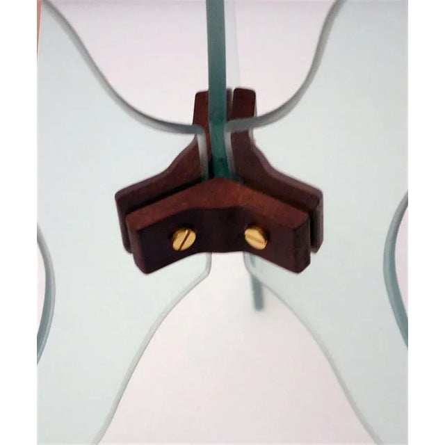 1950s Coffee Table in Beveled Crystal with Wooden Joints ,1950s For Sale - Image 5 of 9