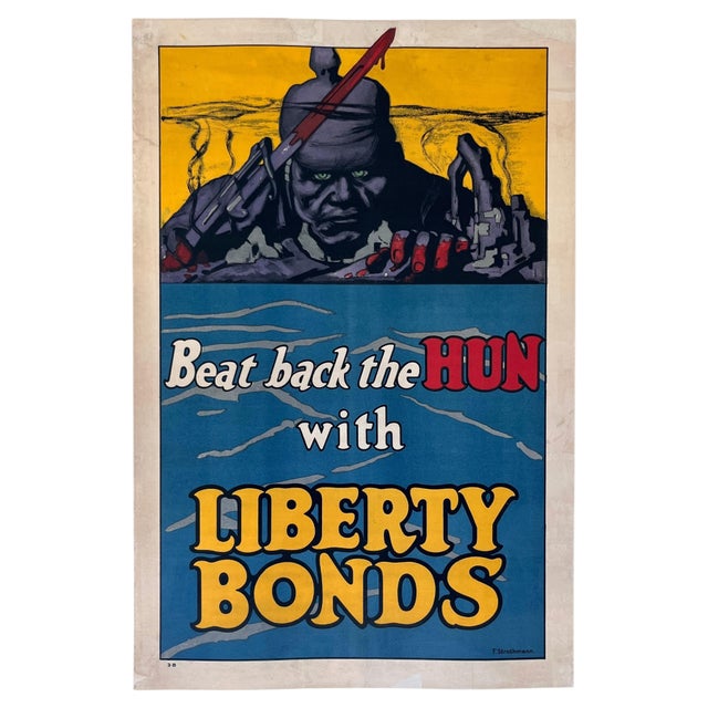 WW1 Original Poster Beat Back the Hun with Liberty Bonds by Frederick Strothmann, 1918 For Sale - Image 11 of 11