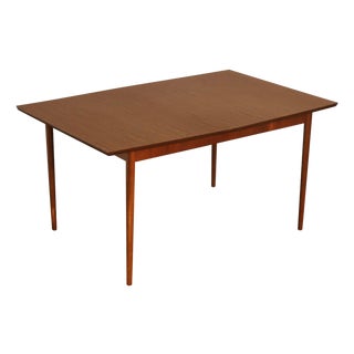 Mid Century Modern Walnut Expandable Dining Table For Sale