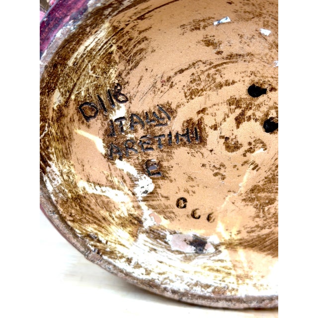 Gold Large Italian Aretini Pottery Vase, Red & Gold Enamel Relief Decoration, Arezzo For Sale - Image 8 of 18