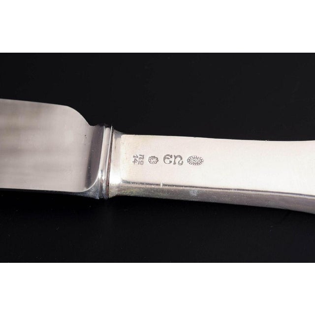 Evald Nielsen dinner knives, set of six. Model number 14. Elegant dinner knives in 830 silver and stainless steel. Model...