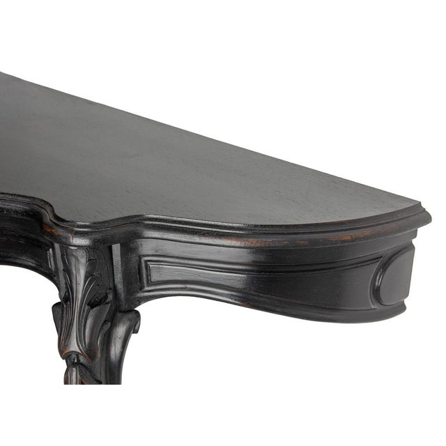 Black Antique French Wall-Mounted Hallway Console in Black Wood, 1880s For Sale - Image 8 of 12
