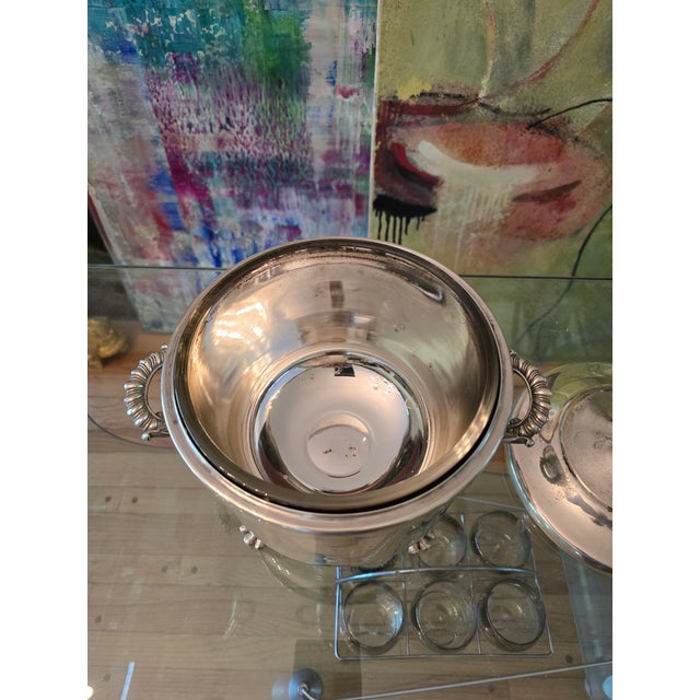 Vintage Mid Century Modern Christofle Style Ice Bucket For Sale - Image 10 of 11